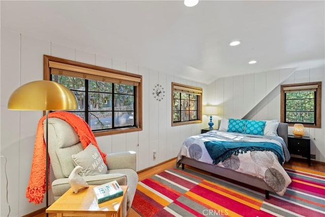 309 Castle Gate Rd, Lake Arrowhead, CA 92352 - bedroom with wood finished floors and recessed lighting