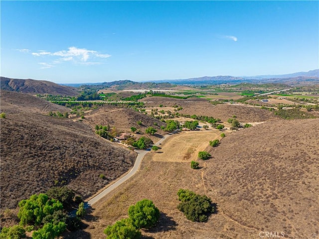 aerial view featuring a mountain view