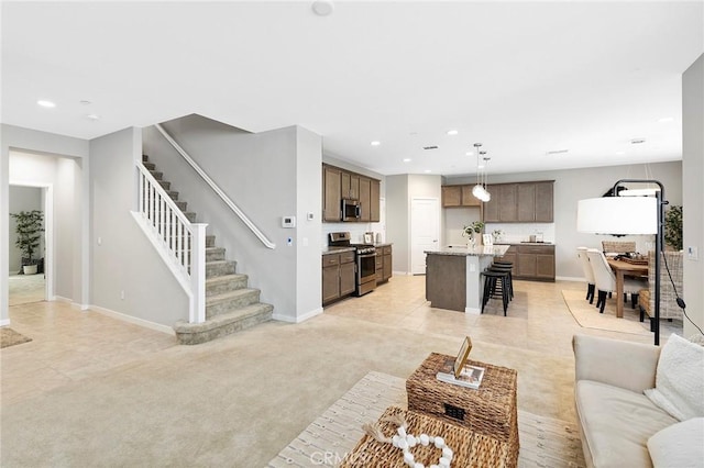 view of carpeted living room