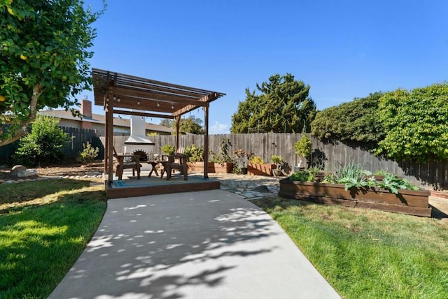 view of patio with a pergola