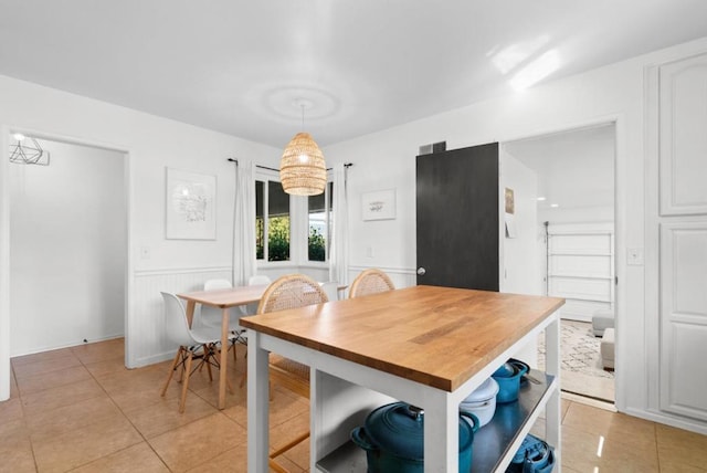 view of tiled dining area