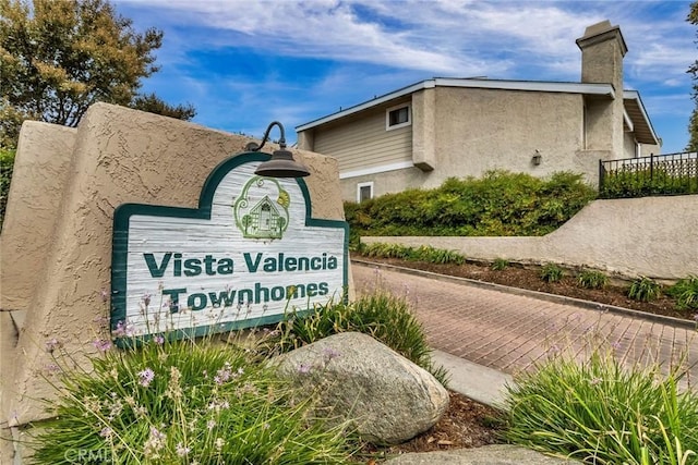 view of community sign