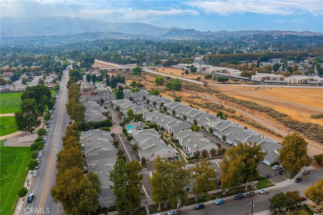 aerial view featuring a mountain view