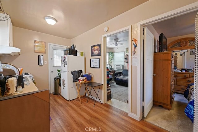 interior space with light hardwood / wood-style flooring