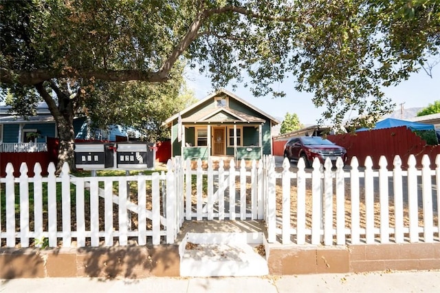 view of front of home featuring covered porch