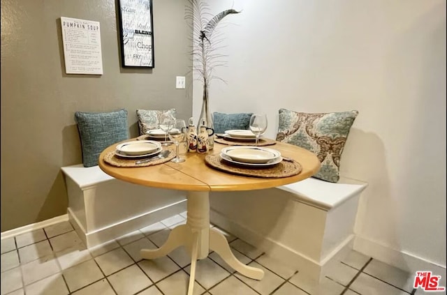 view of tiled dining room