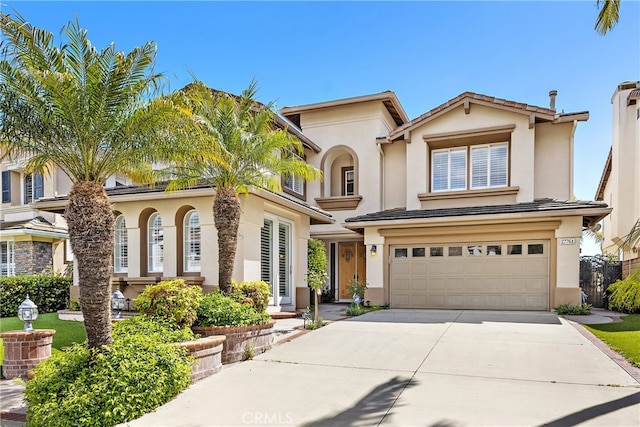 view of front of house with a garage