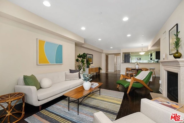 living room featuring hardwood / wood-style flooring