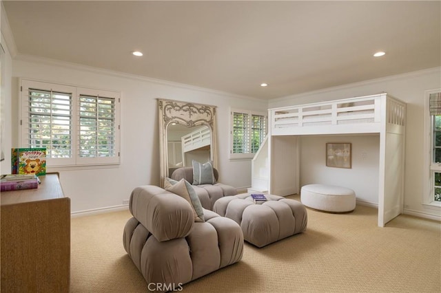 3 Cypress Point Ln, Newport Beach, CA 92660 - bedroom with carpet flooring, crown molding, and recessed lighting