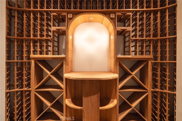 view of wine cellar