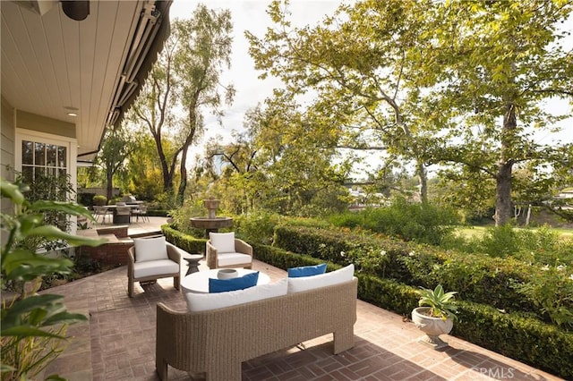 3 Cypress Point Ln, Newport Beach, CA 92660 - view of patio featuring an outdoor hangout area
