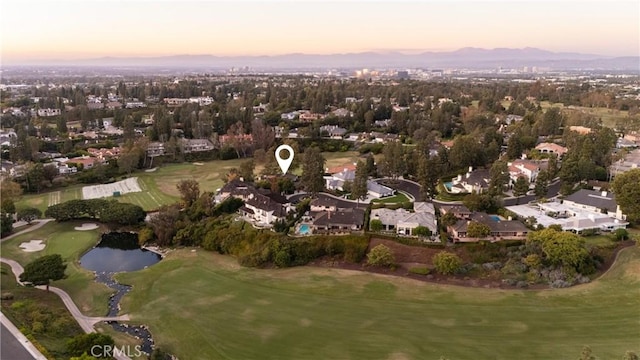 3 Cypress Point Ln, Newport Beach, CA 92660 - aerial view at dusk of golf course view, a water view, and a residential view