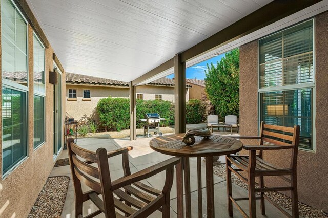 view of patio / terrace featuring a grill