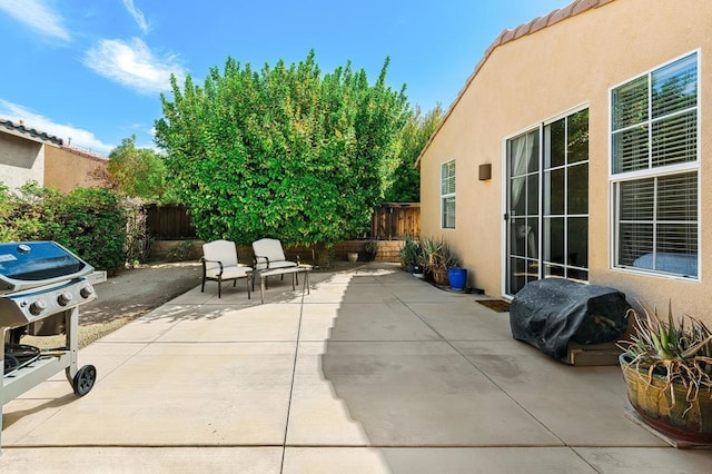 view of patio featuring area for grilling