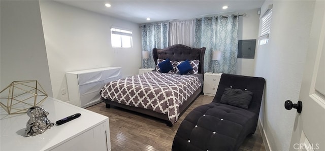 bedroom featuring dark hardwood / wood-style floors