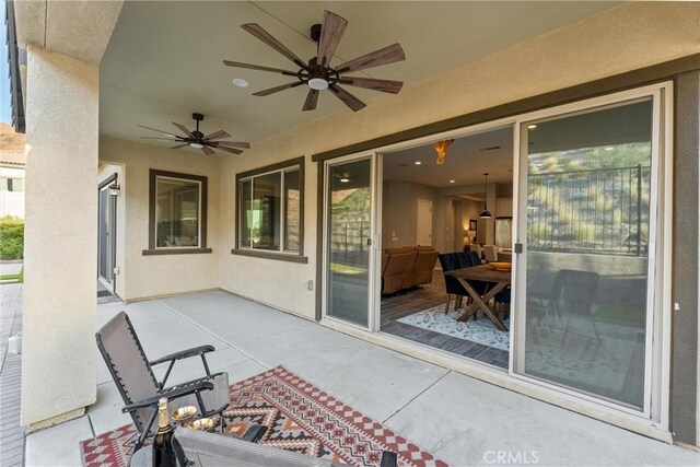 view of patio / terrace with ceiling fan