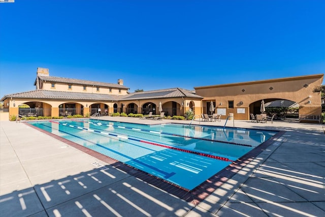 view of pool with a patio