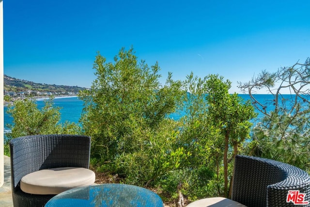 balcony with a water view