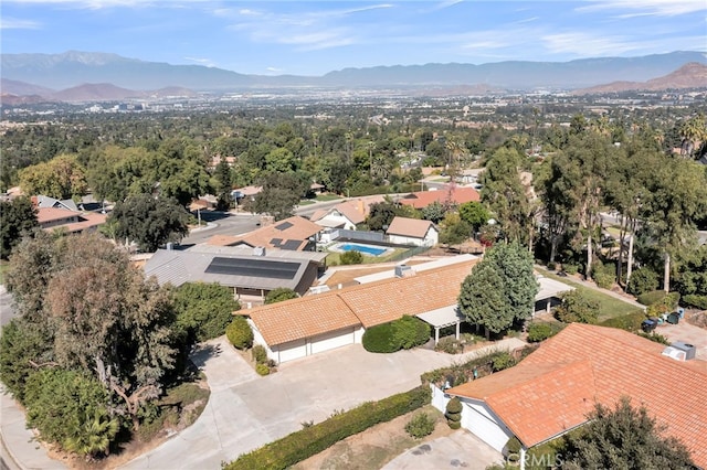 aerial view featuring a mountain view