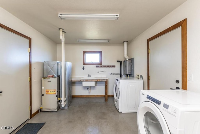 washroom featuring washer and dryer