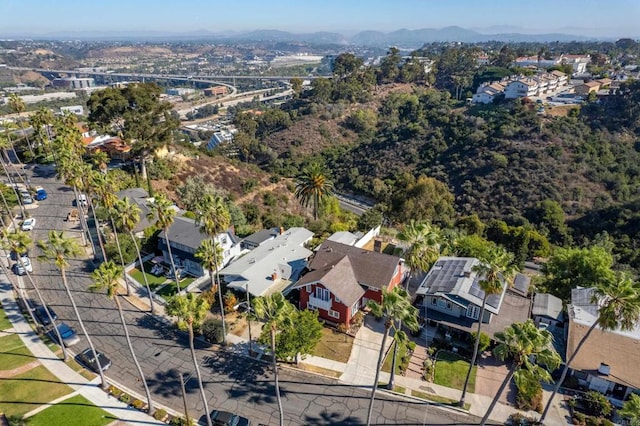 bird's eye view featuring a mountain view