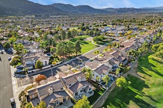 aerial view featuring a mountain view