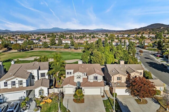 bird's eye view with a mountain view