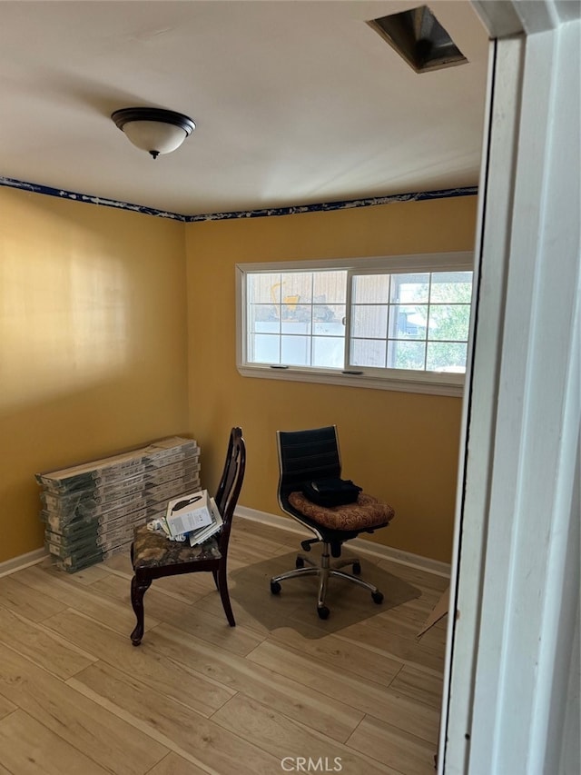 office area featuring light wood-type flooring