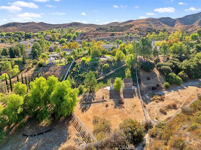 bird's eye view featuring a mountain view