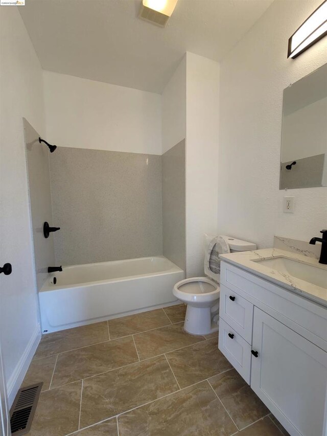 full bathroom with tile patterned flooring, vanity, toilet, and shower / bath combination