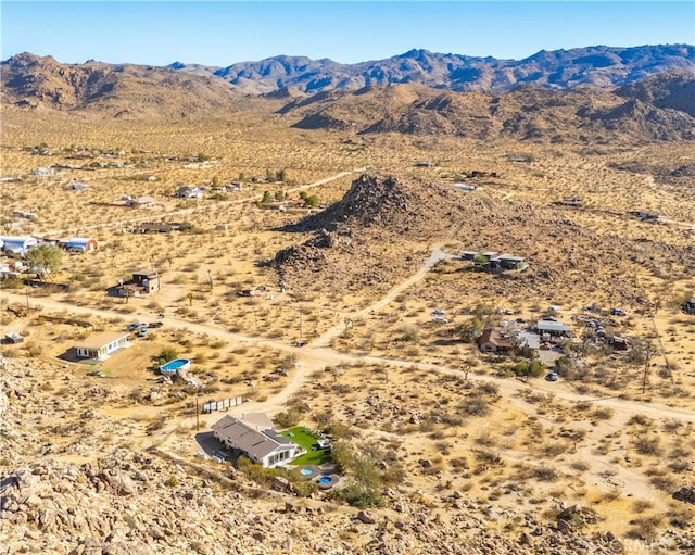 drone / aerial view with a mountain view