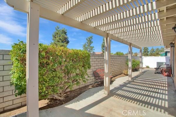 view of patio with a pergola