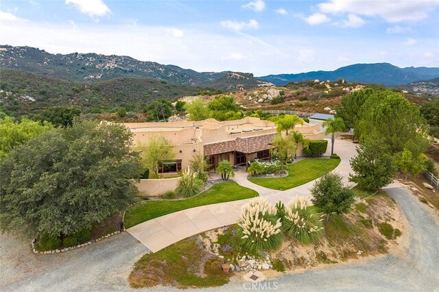 aerial view featuring a mountain view