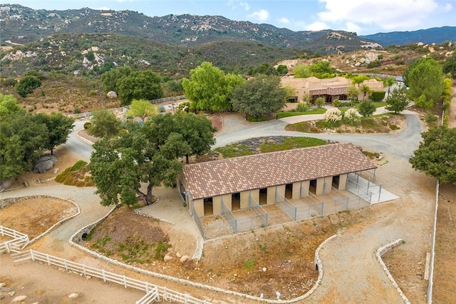 bird's eye view with a mountain view