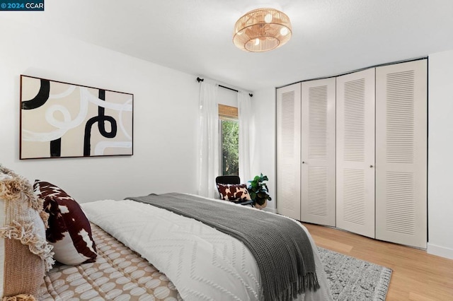 bedroom featuring light hardwood / wood-style flooring