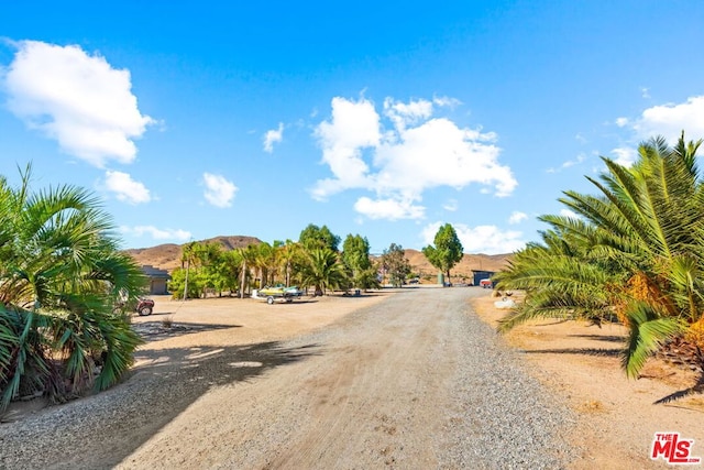 view of street with a mountain view