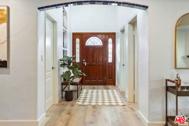 entryway featuring light hardwood / wood-style flooring