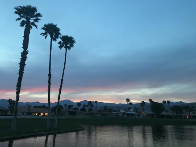 property view of water featuring a mountain view