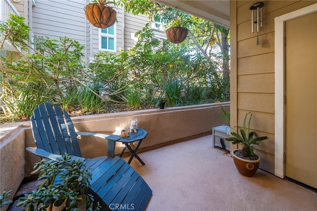 balcony with a patio area