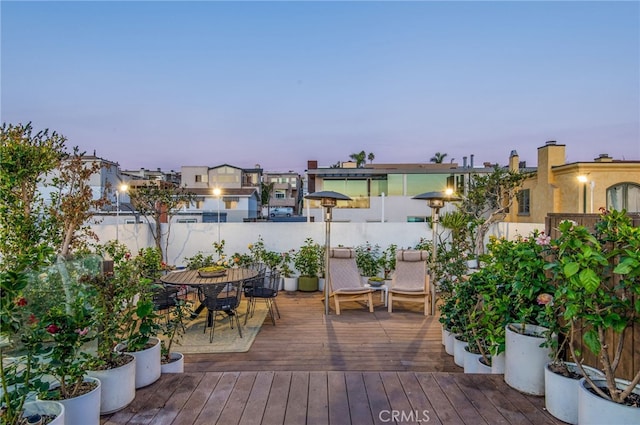 view of deck at dusk