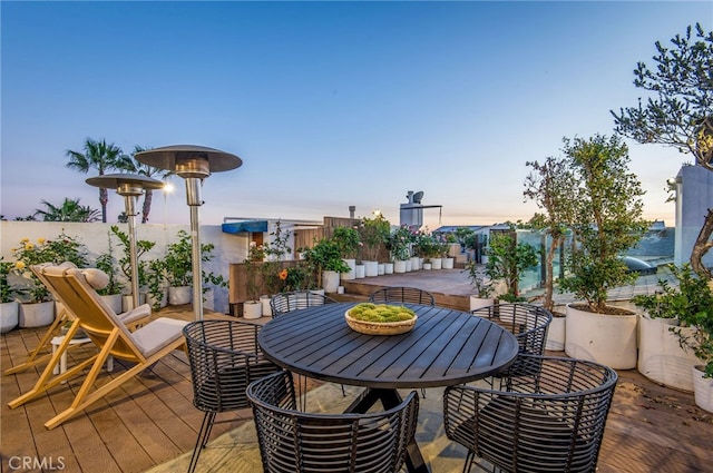 view of deck at dusk