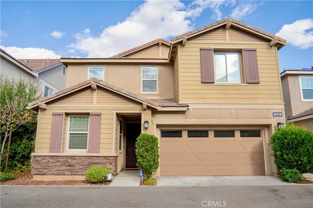 view of front of home with a garage