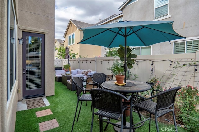 view of patio with an outdoor hangout area