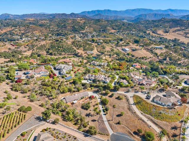 bird's eye view featuring a mountain view