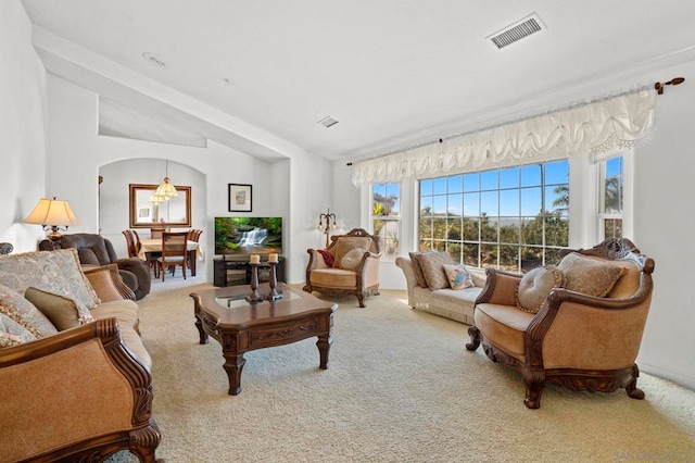 view of carpeted living room