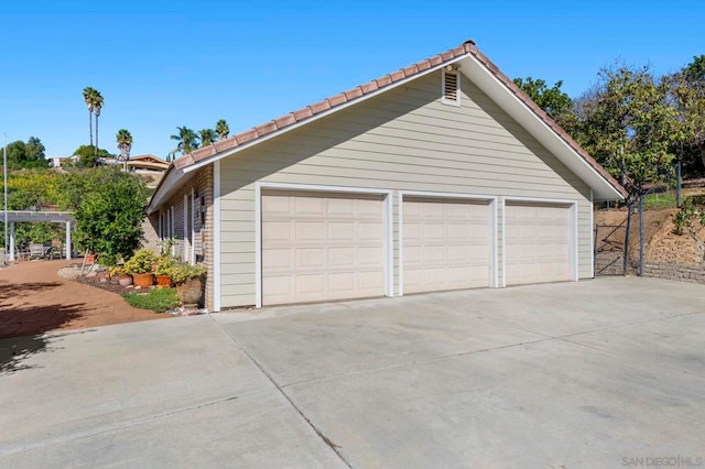 view of garage