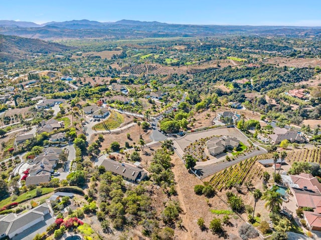 aerial view with a mountain view