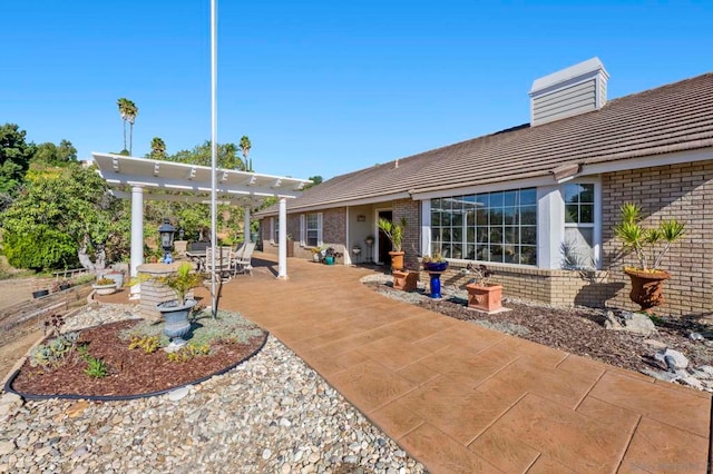 view of patio with a pergola