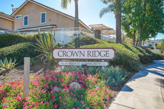 view of community sign