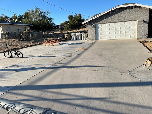 view of garage